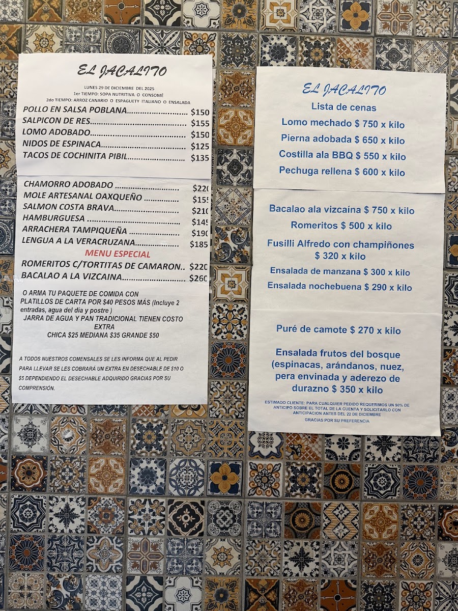 El jacalito restaurante Menu - Image 1